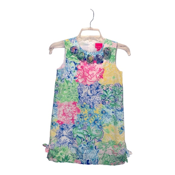 Lilly Pulitzer Other - Lilly Pulitzer Girls Multi Cheek to Cheek floral cotton shift dress Sz 10